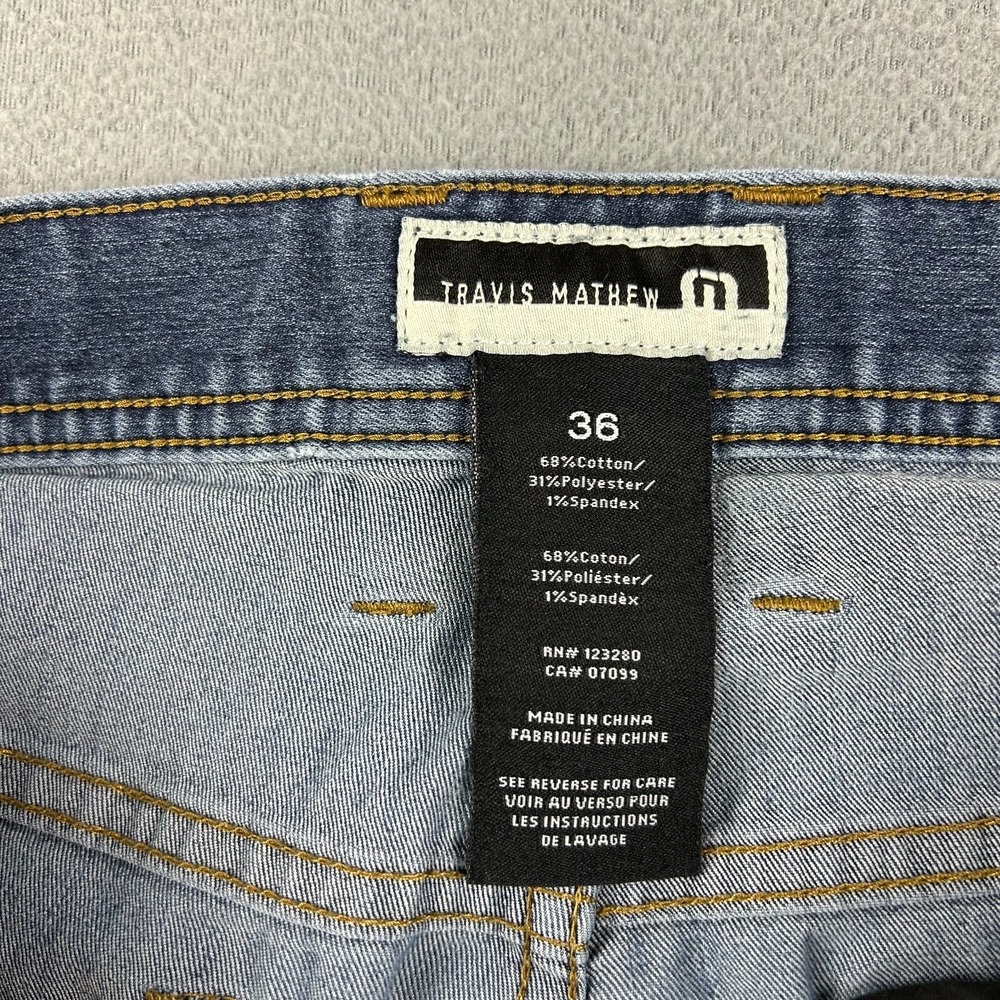 Travis Mathew Jeans Mens 36x30 Blue Legacy Featherweight Dark Soft Stretch Denim - Picture 4 of 9